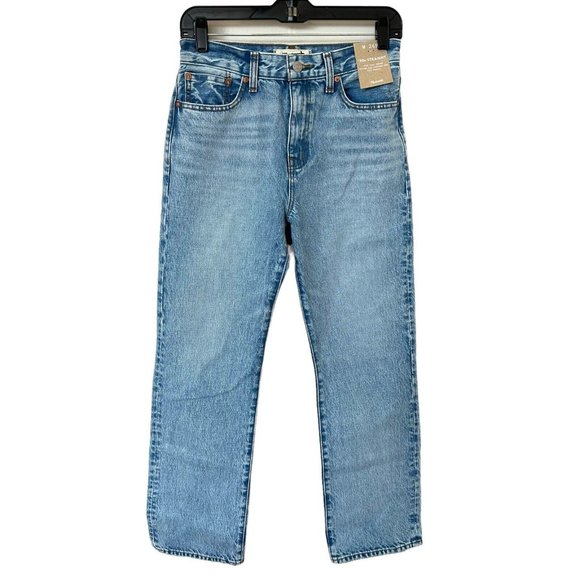 Madewell Petite '90s Straight Jean Womens 26P Blue Mercer Wash READ High Rise - Picture 2 of 16